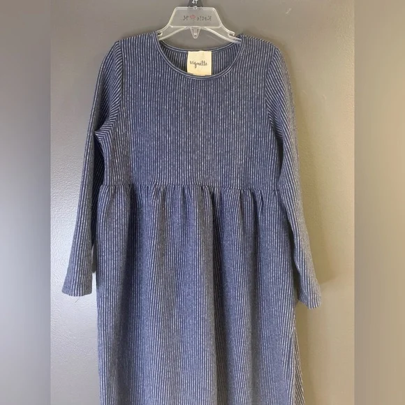 Vignette Madison Dress Blue Striped Kids  Navy Dress size 8Y - Picture 3 of 5